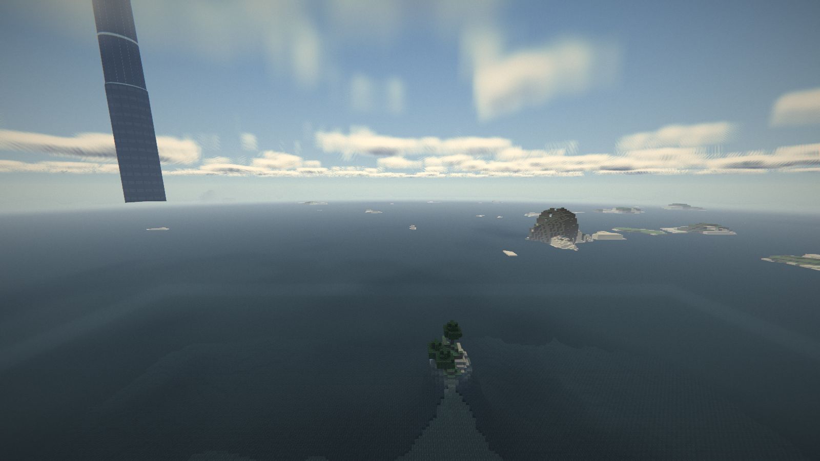 Vue en hauteur : îles et côtes jusqu’à l’horizon, sous les nuages