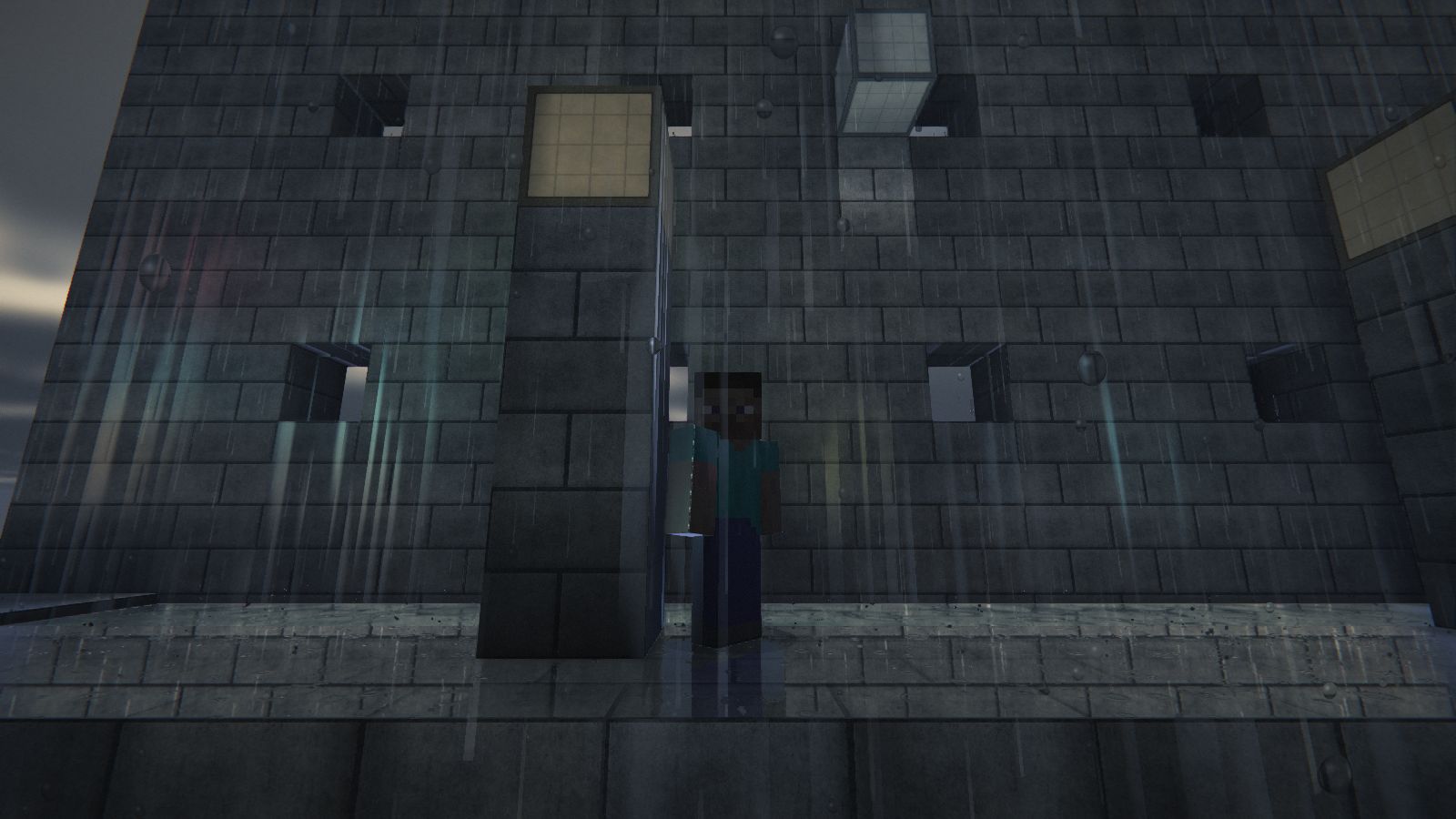 Un joueur sous l’averse, la skin assombrie par la pluie