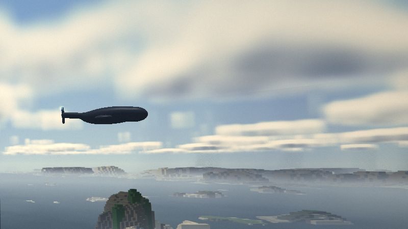 Un chasseur du Consortium traverse le ciel au-dessus de la mer