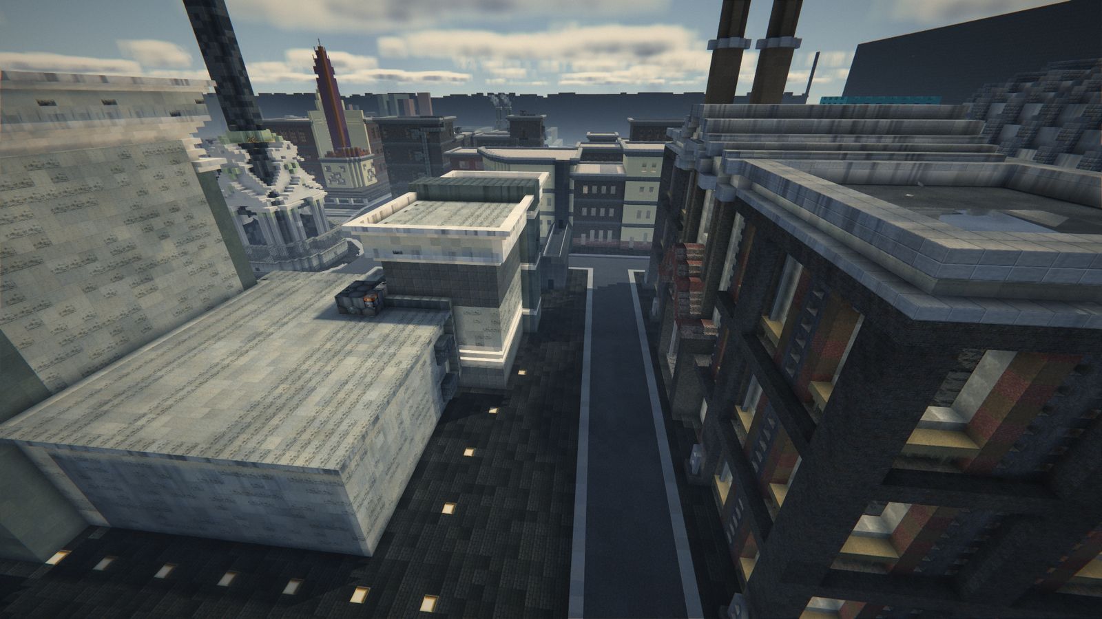 La ville vue d’un toit, sans zoom